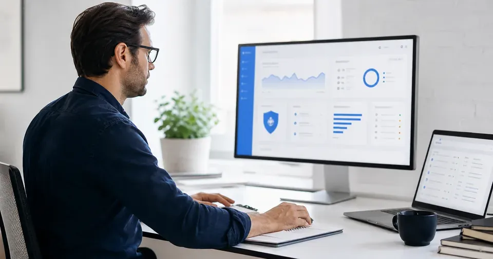 A website care specialist monitoring performance and security