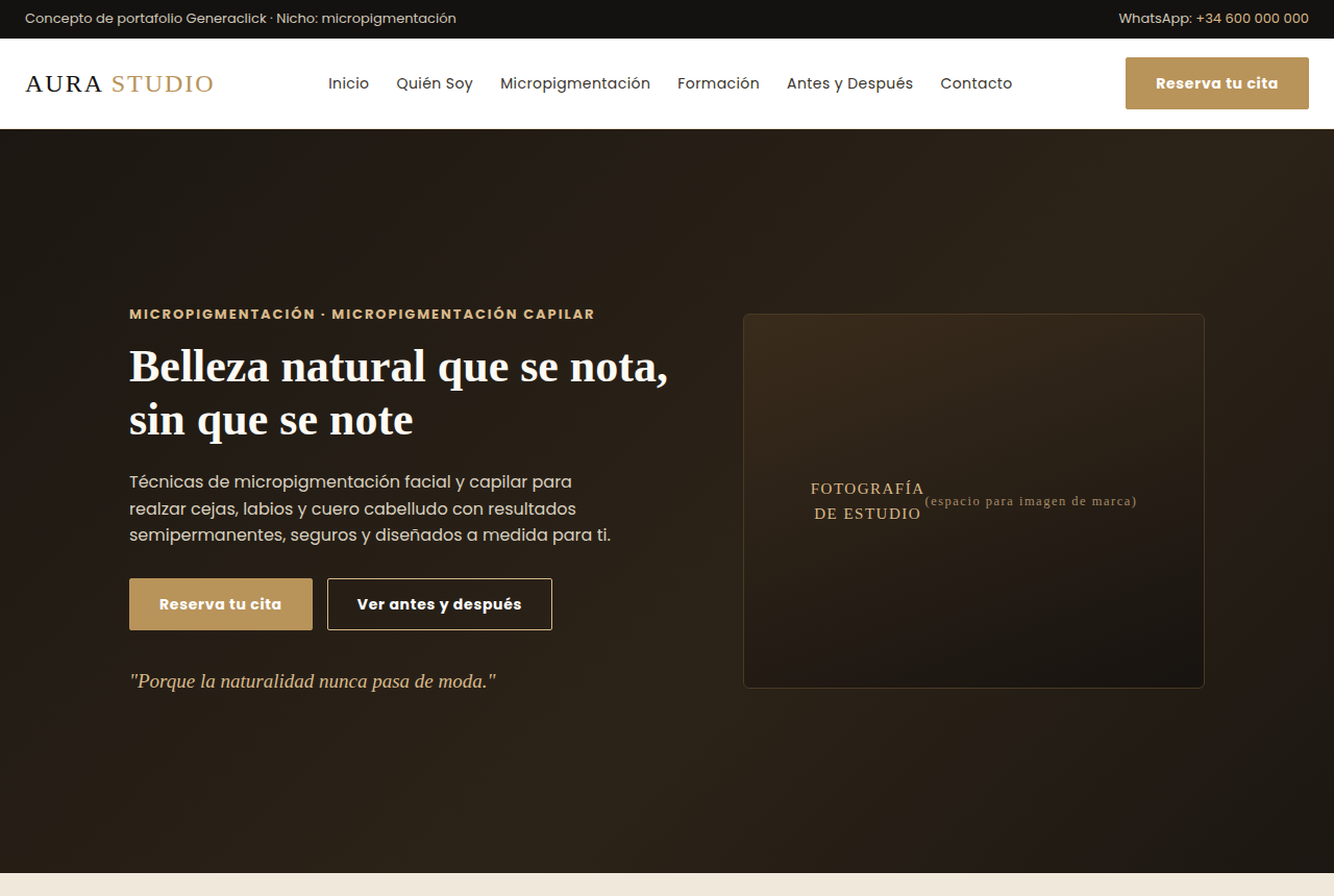 Diseño web para estudio de micropigmentación